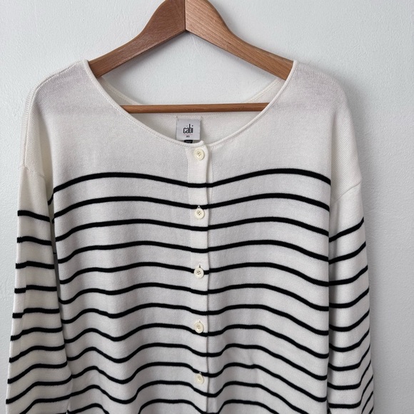 Cabi Turnabout cardigan black white stripe Size XS - Picture 3 of 9